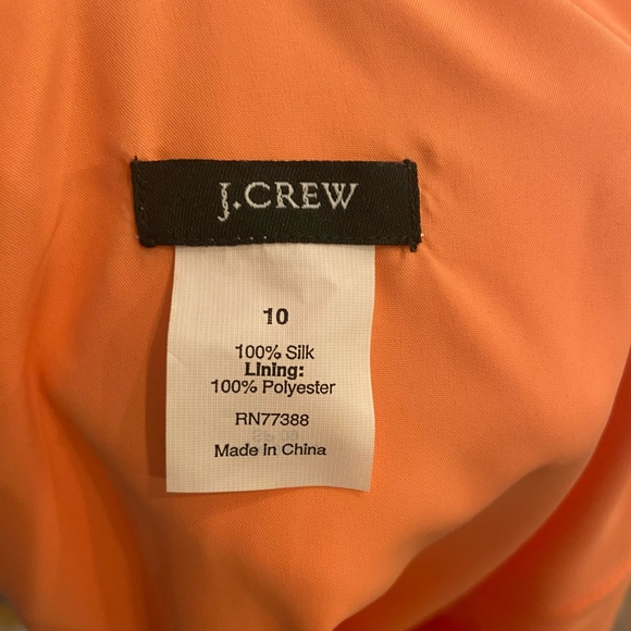 Orange sherbert colored silk crepe twist front hcrew cocktail dress - Picture 2 of 5